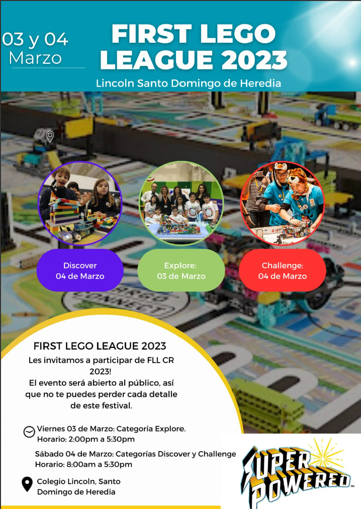Invitación de First Lego League Costa Rica 2023