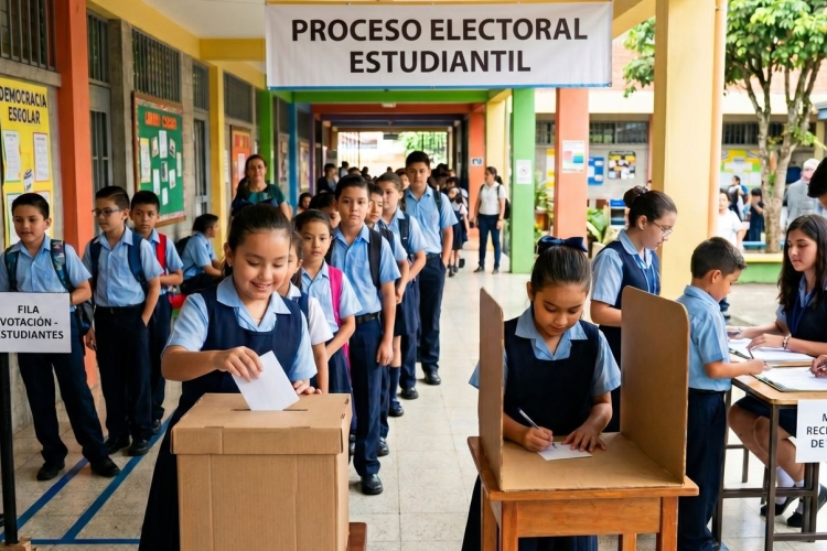 estudiantes votando