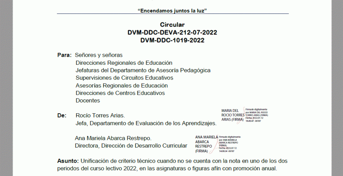 Circular DVM-DDC-DEVA-212-07-2022 DVM-DDC-1019-2022