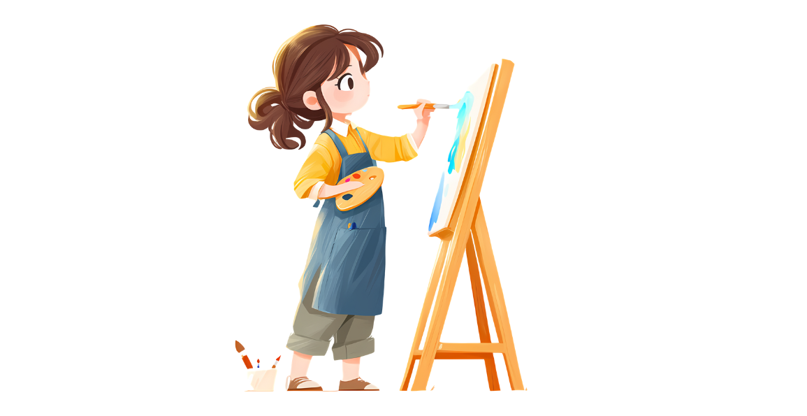 Niña pintando un cuadro