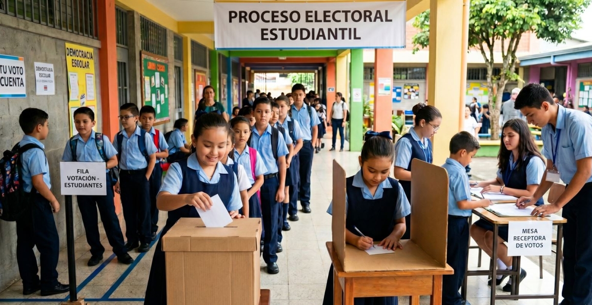 estudiantes votando