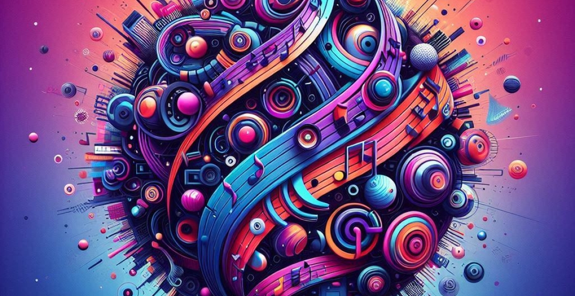 imagen abstracta con notas musicales 