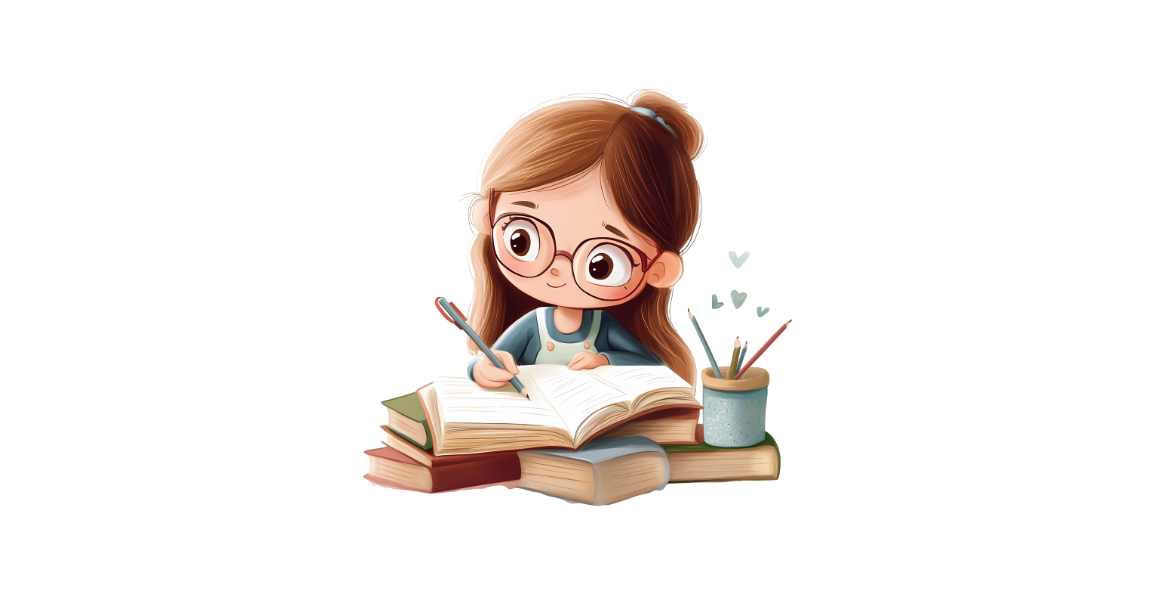 Niña estudiando