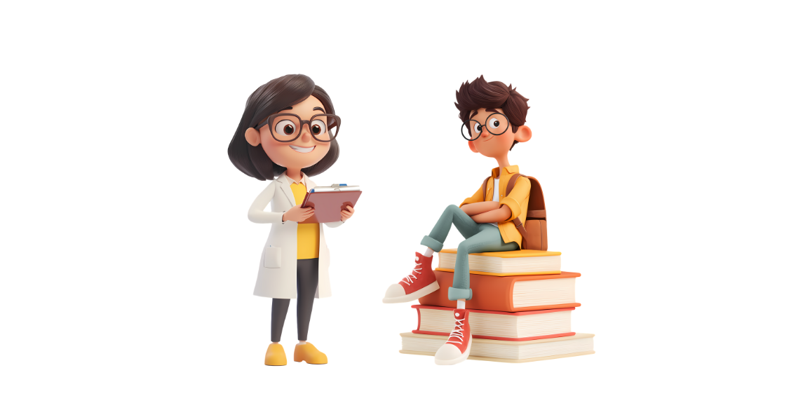 Niña científica y Niño lector